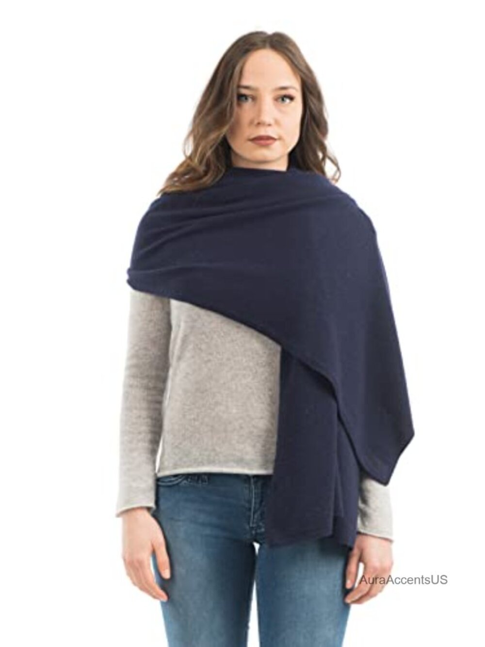 Wool Cashmere Blend Stole Wrap Shawl Made in Italy 24x73